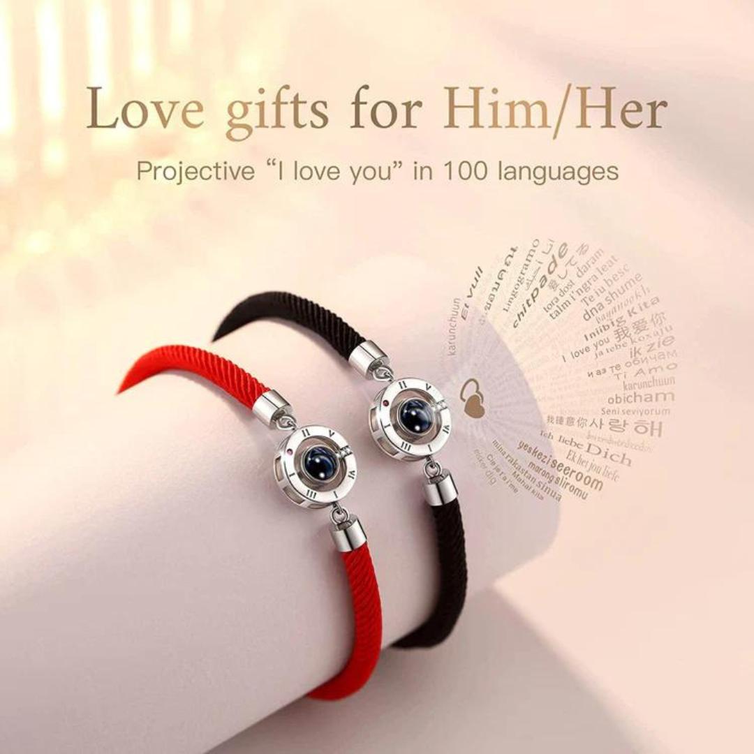 'I Love You In 100 Languages' Bracelet Set