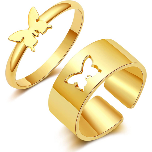 Couples Butterfly Rings